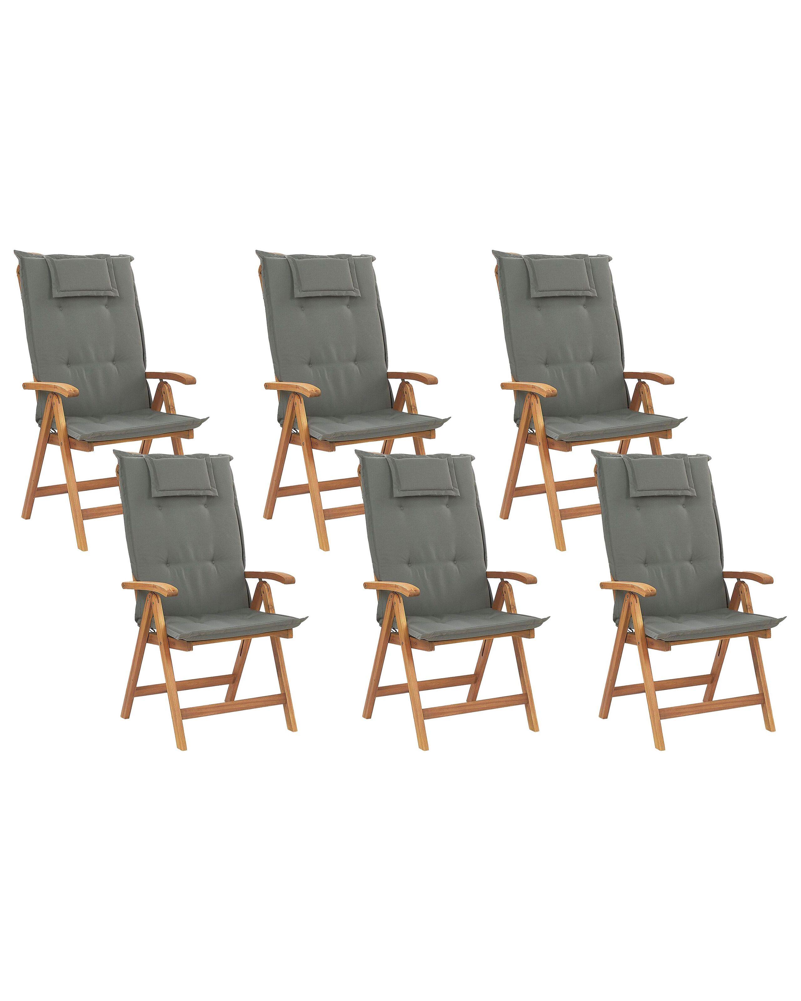 Beliani Lot de 6 chaises en Acacia Traditionnel JAVA  