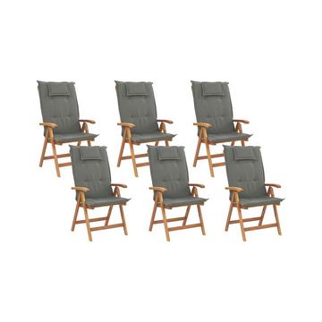 Lot de 6 chaises en Acacia Traditionnel JAVA