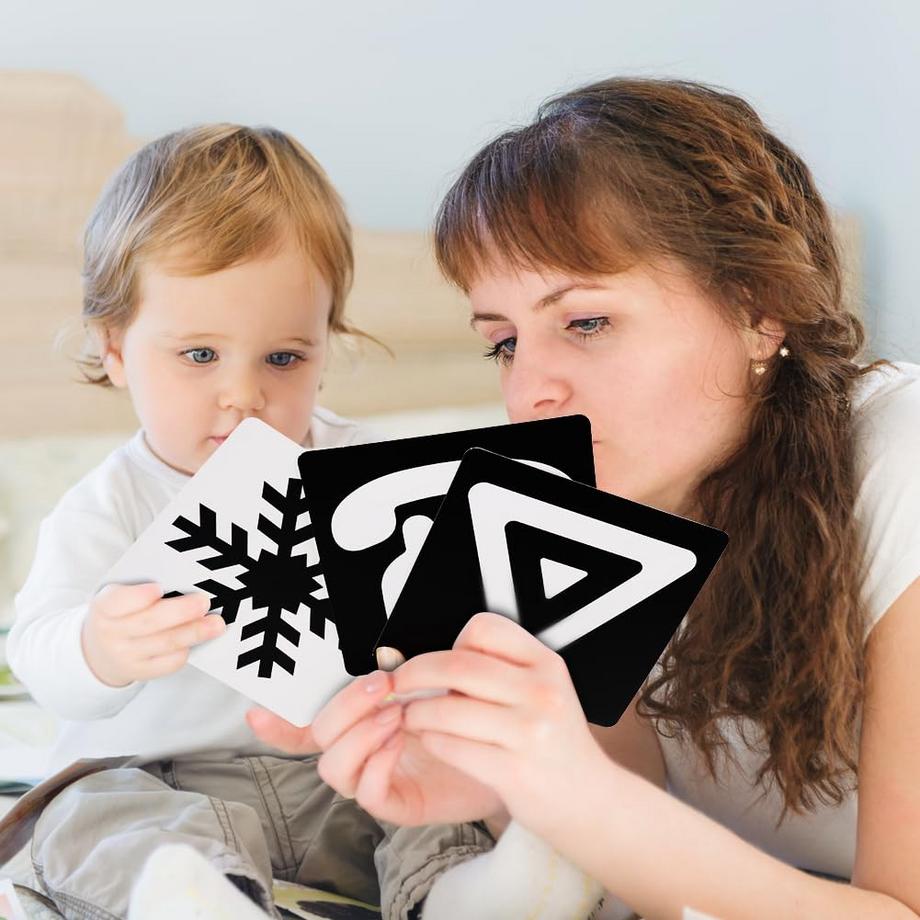 Activity-board  Sensory Toys Karten, 20pcs Kontrast Buch Baby, Flashcards Kleinkinder für visuelle Stimulation und Gehirnentwicklung 