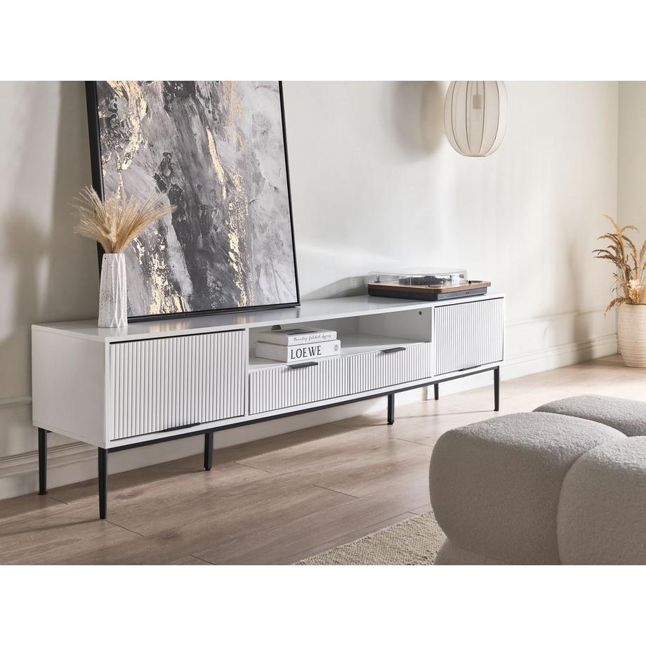 Beliani Meuble TV en MDF Moderne LEDUC  