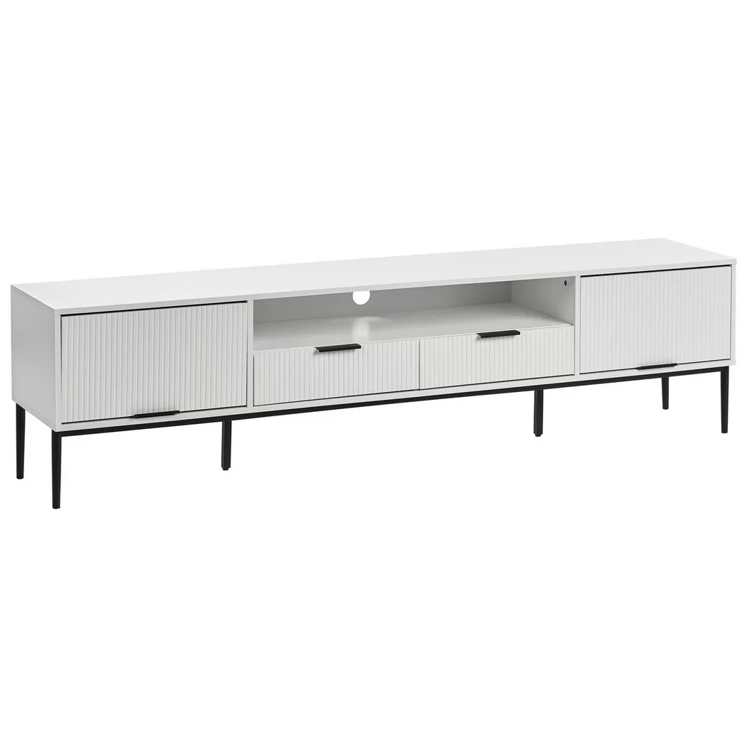 Beliani - TV-Möbel aus MDF-Platte  LEDUC, One Size, Weiss Bunt