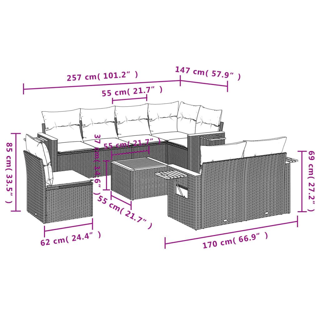 VidaXL Ensemble de canapés de jardin rotin synthétique  