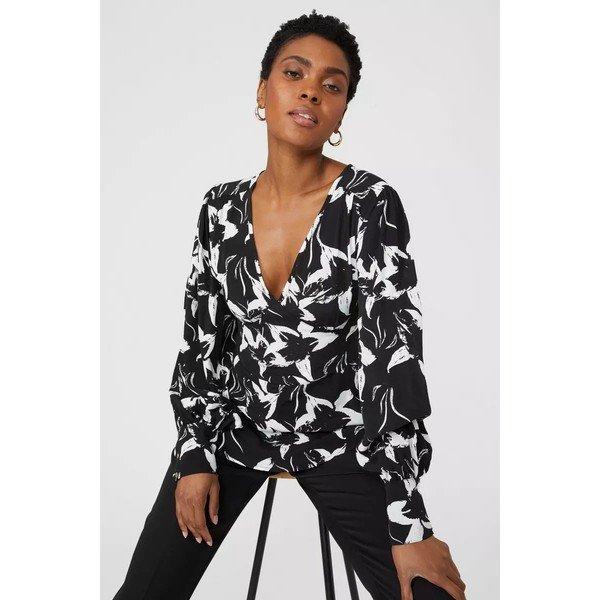 Principles Bodice Florales V-Ausschnitt Oberteil  