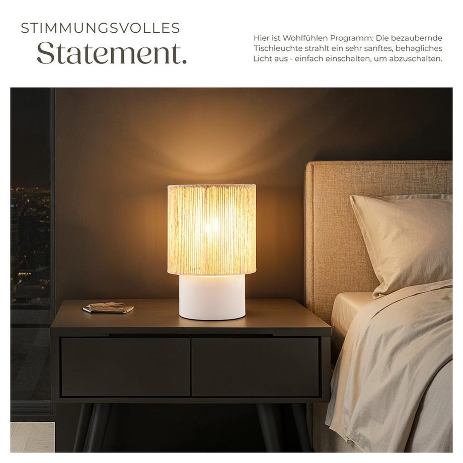 Tectake  Lampe de chevet en jute style bohème KLEA style bohème avec technique de tressage 60 W 