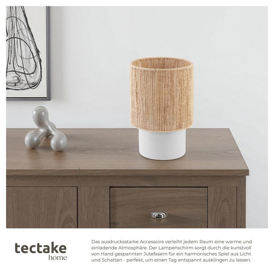 Tectake  Lampe de chevet en jute style bohème KLEA style bohème avec technique de tressage 60 W 