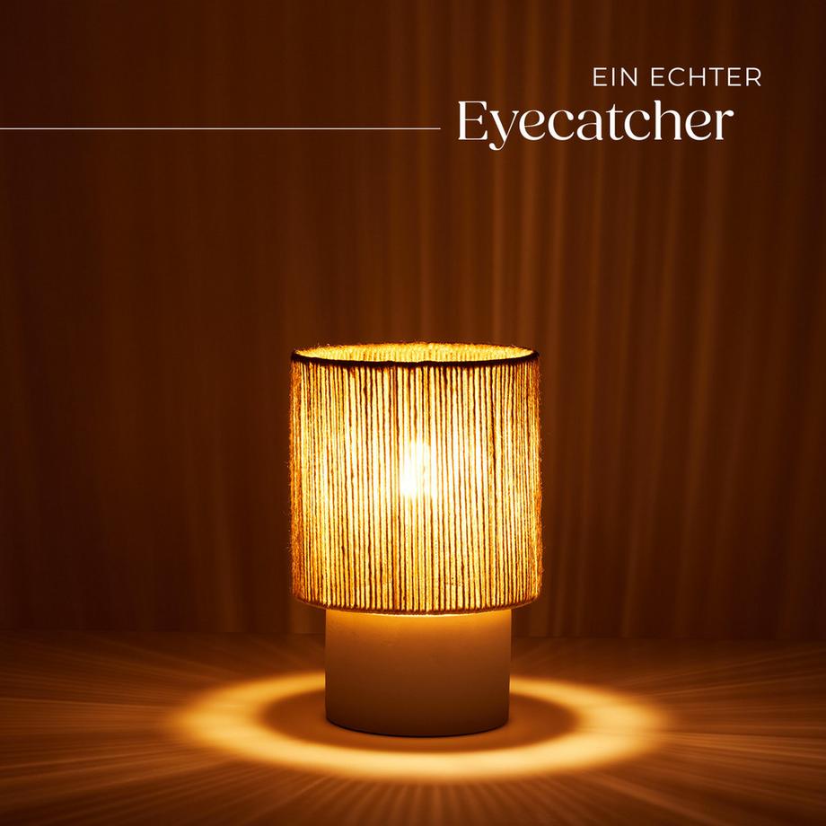 Tectake  Lampe de chevet en jute style bohème KLEA style bohème avec technique de tressage 60 W 