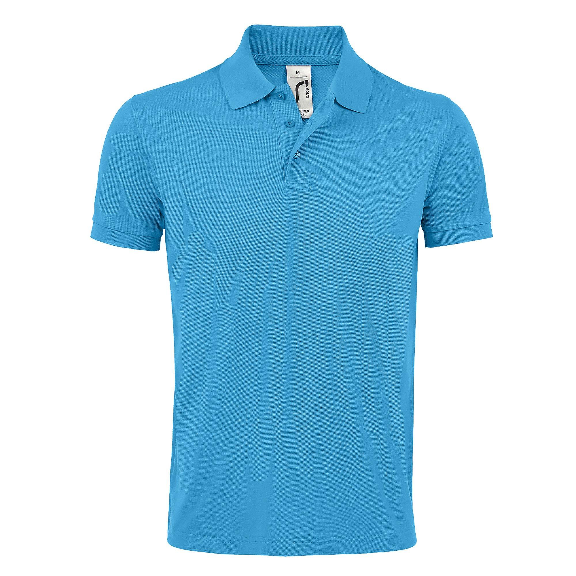 Image of Prime Pique Poloshirt, Kurzarm Herren Aquamarine L
