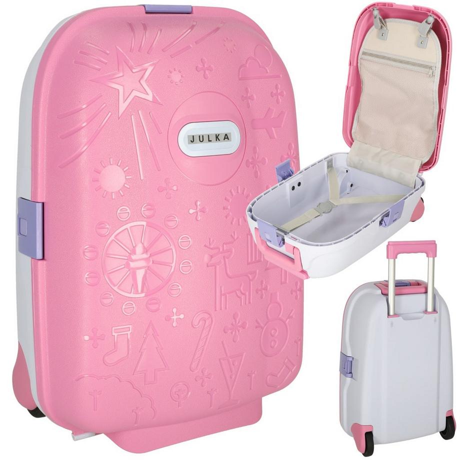 Pricenet  Valise de voyage enfant à roulettes bagage à main rose 