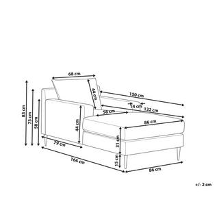 Beliani Chaiselongue aus Samtstoff Modern GUERET  