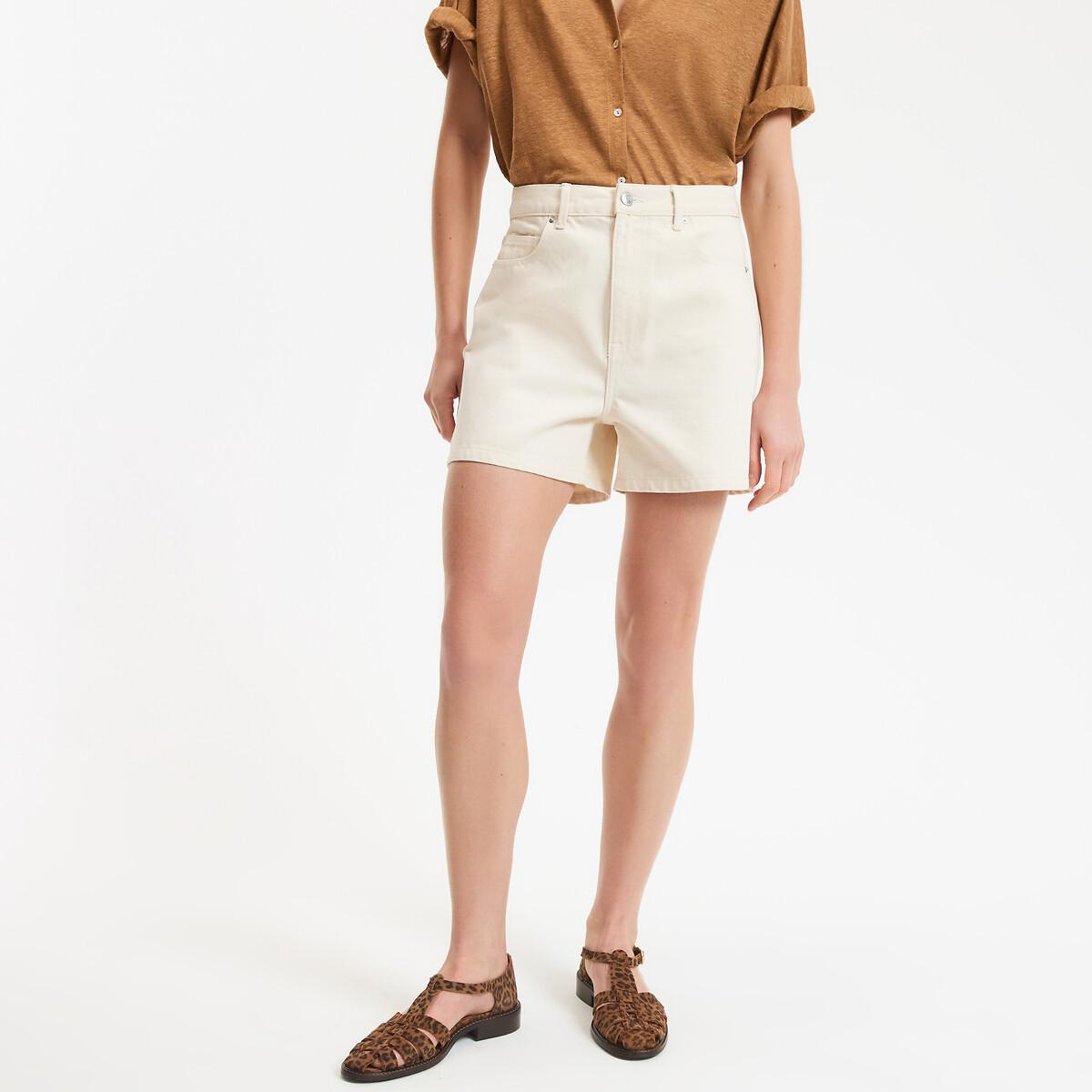 Image of Jeansshorts Mit Hohem Bund Damen Beige 50