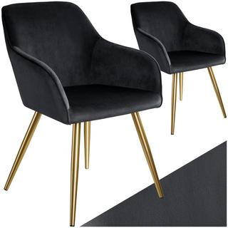 Tectake Stuhl Marilyn Samtoptik, goldene Stuhlbeine  