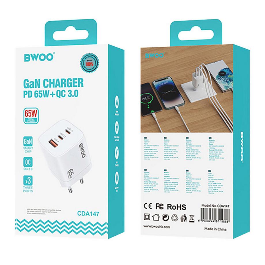 Avizar  Chargeur Secteur GaN USB-C USB-A 3 Ports 
