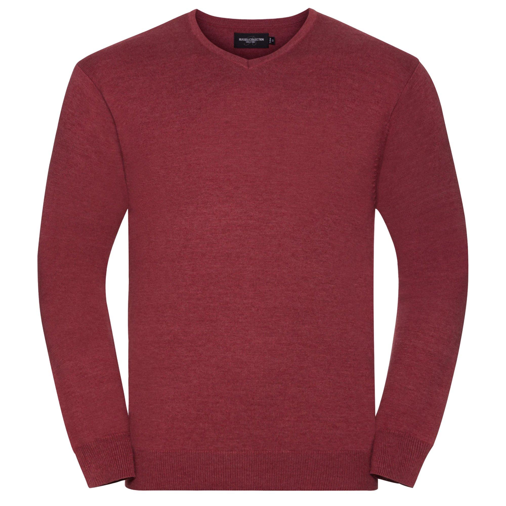 Image of Collection Strickpullover Mit Vausschnitt Herren Dunkelrot XXL