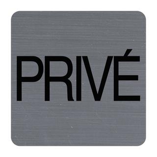 Exacompta Plaque adhésive imitation aluminium Privé 7,5x7,5 cm  