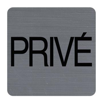 Plaque adhésive imitation aluminium Privé 7,5x7,5 cm