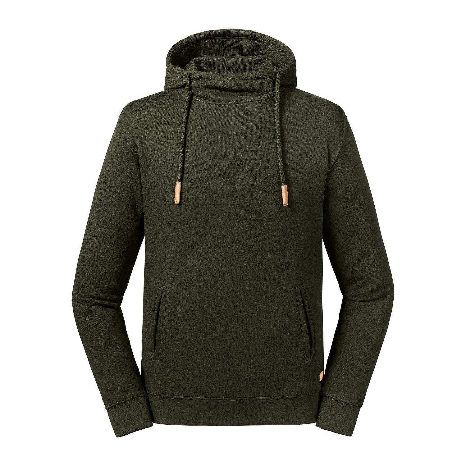 Image of Reines Bio Sweatshirt Mit Hohem Kragen Und Kapuze Damen Olivegrün XXL