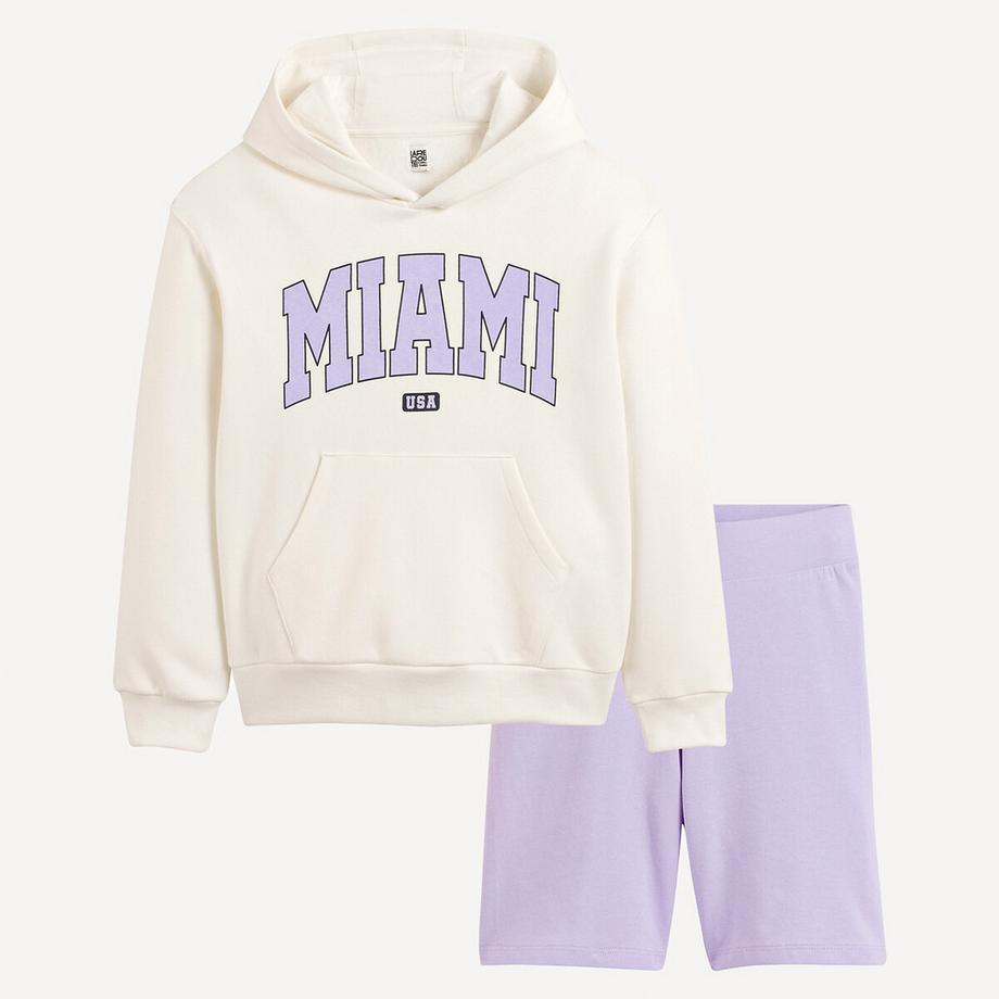 La Redoute Collections  2-teiliges Set aus Kapuzensweatshirt & Radlerhose 