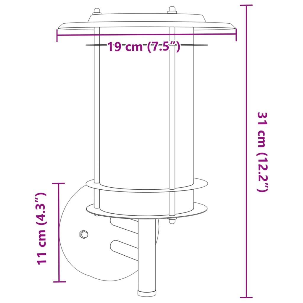 VidaXL Applique murale d'extérieur acier inoxydable  