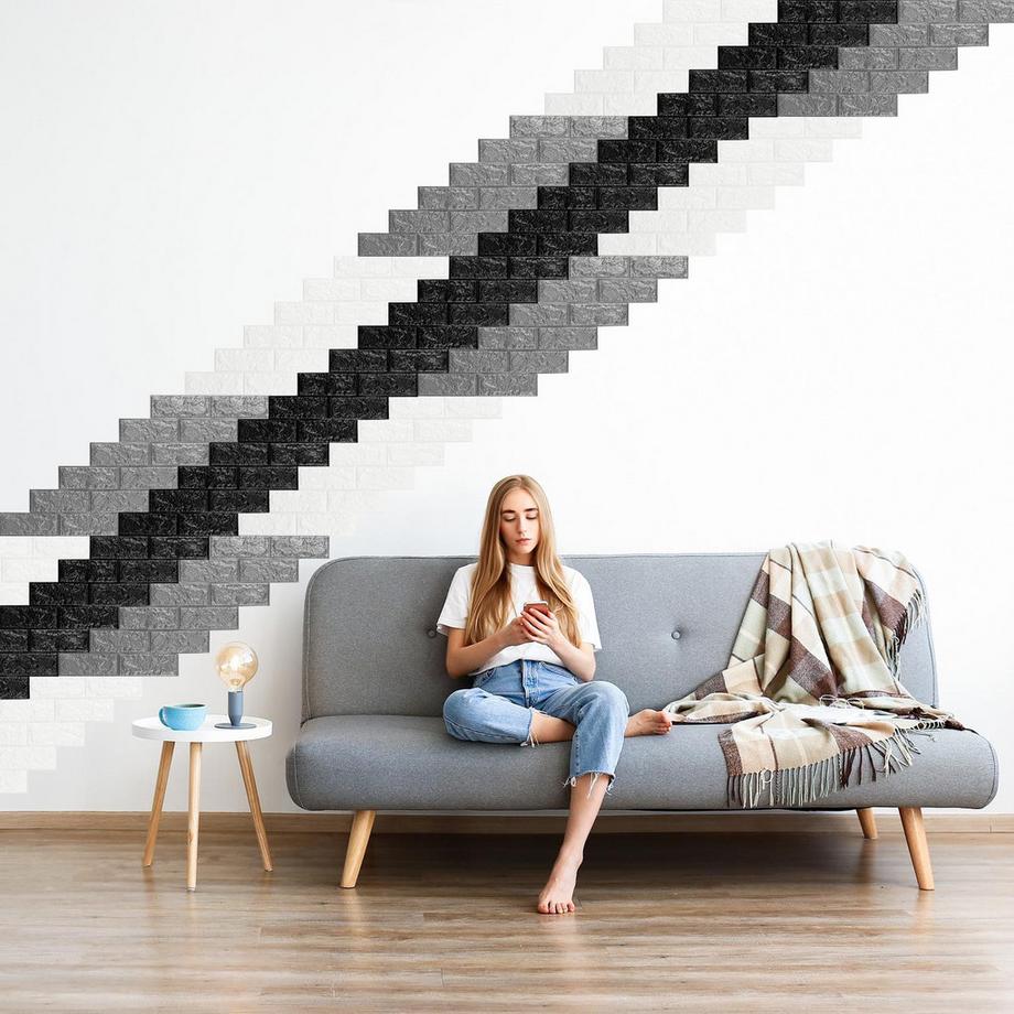 B2X  Wandtattoo-Set Ziegel, selbstklebend 