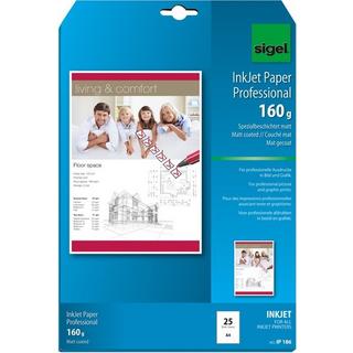 Sigel SIGEL InkJet-Papier A4 IP186 160g,matt, weiss 25 Blatt  