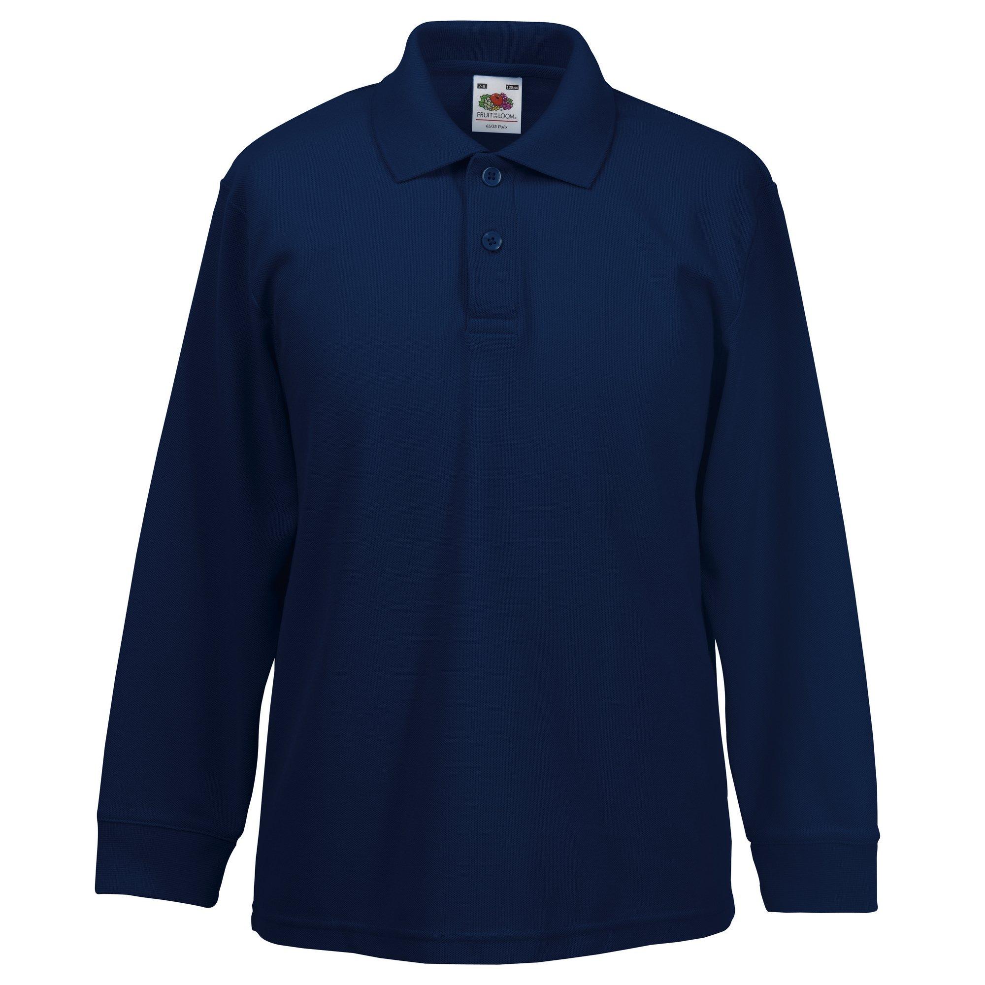 Image of Polo Shirt, Langarm (2 Stückpackung) Mädchen Marine 9-11A