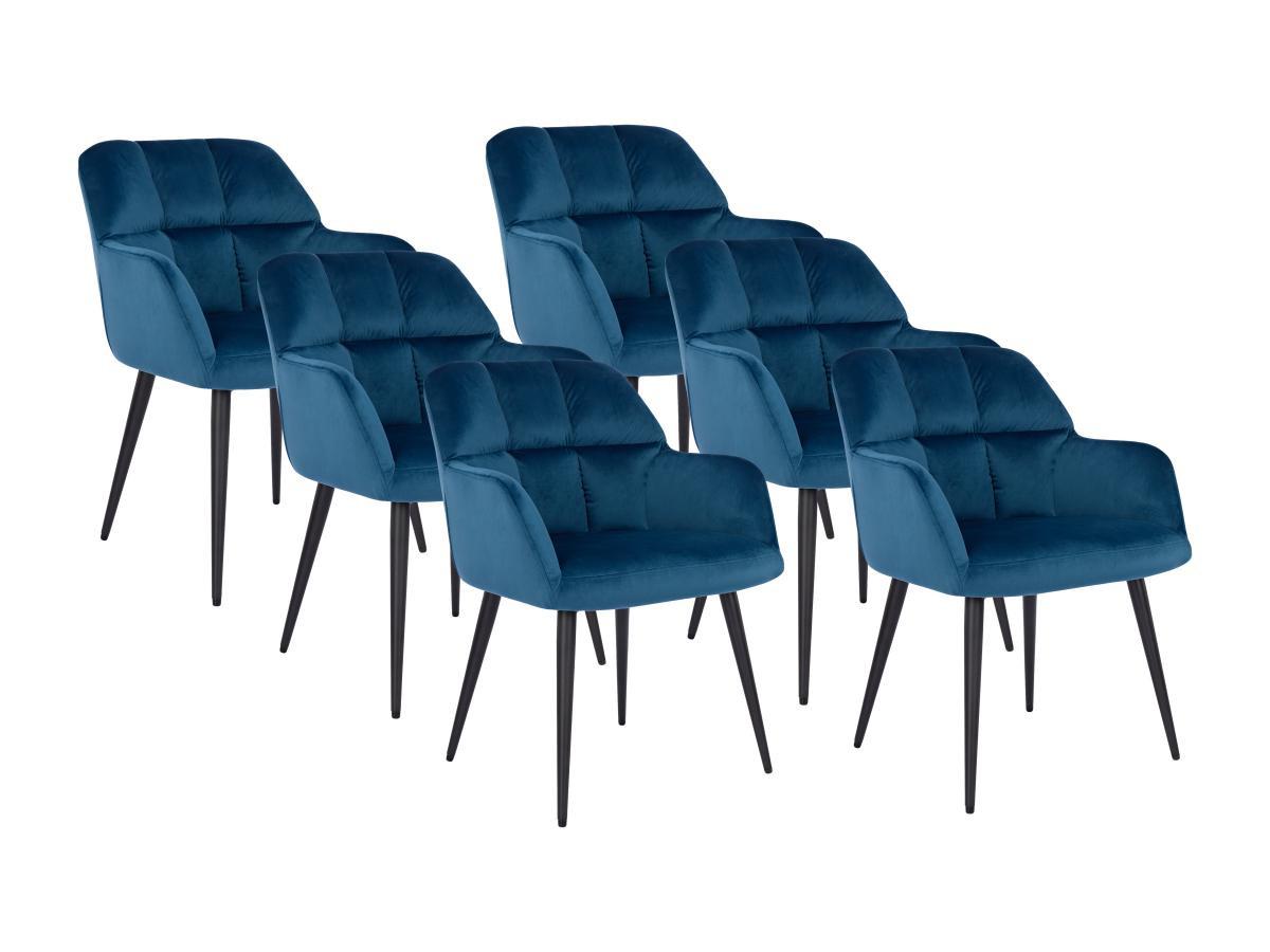 Vente-unique Stuhl 6erSet Samt Metall  PEGA  