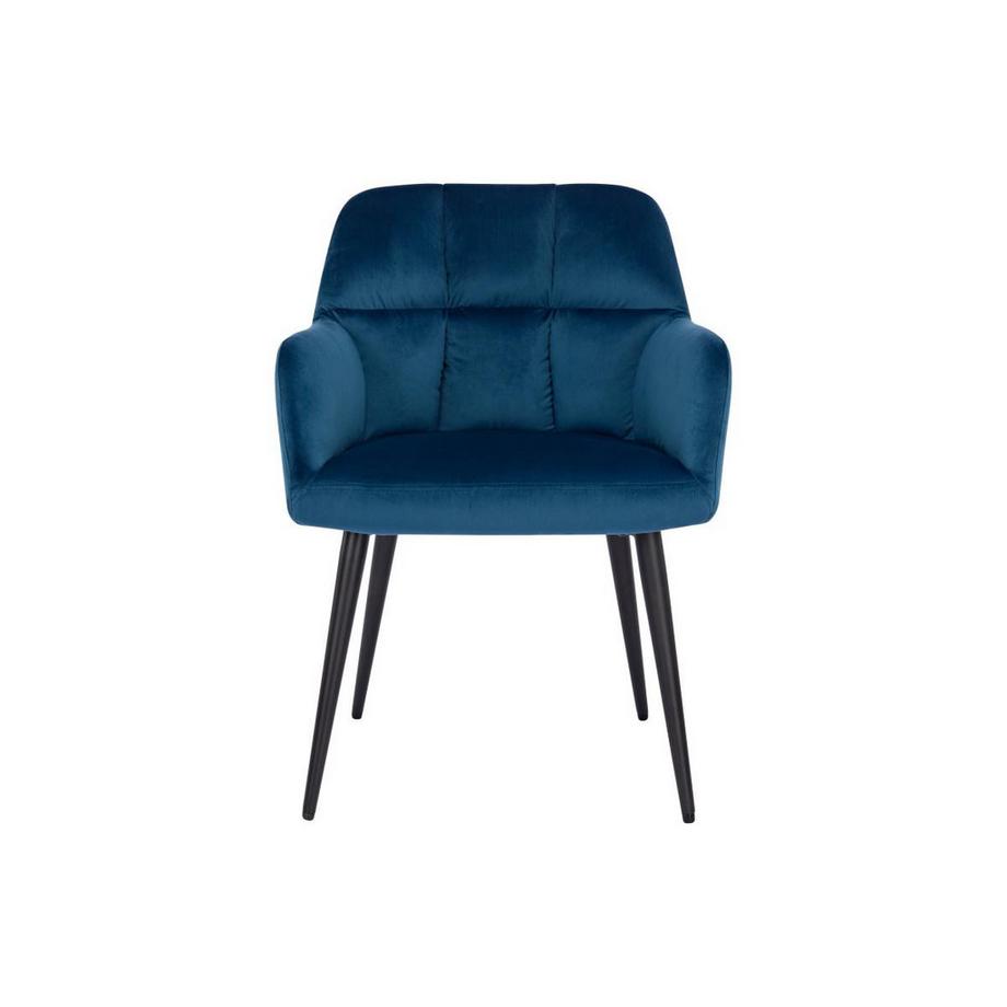 Vente-unique Lot de 6 chaises avec accoudoirs Velours métal PEGA  