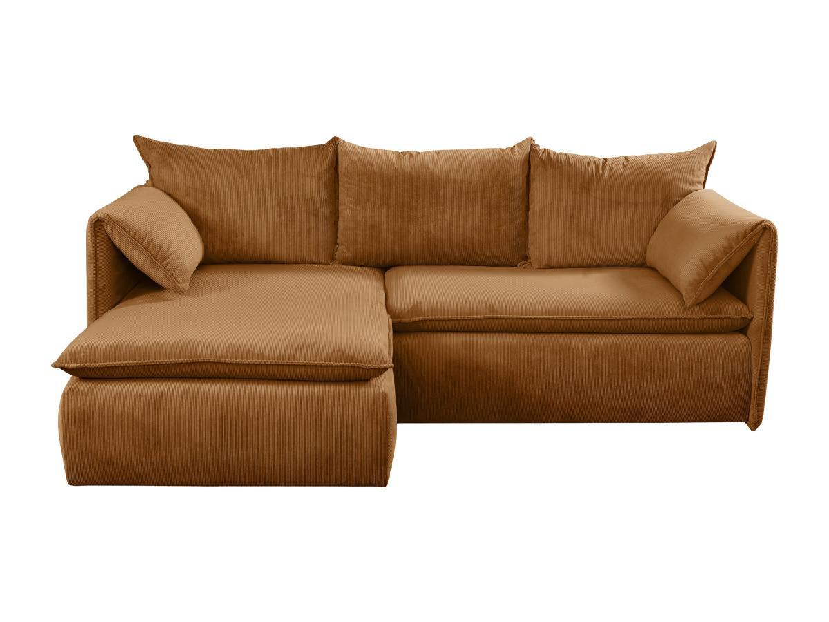 PASCAL MORABITO Divano letto in Velluto a coste Terracotta - Angolo a sinistra - TEODORA  