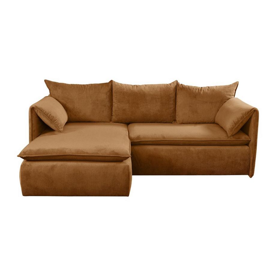 PASCAL MORABITO Ecksofa mit Schlaffunktion - Ecke links - Cord - Terracotta - TEODORA  