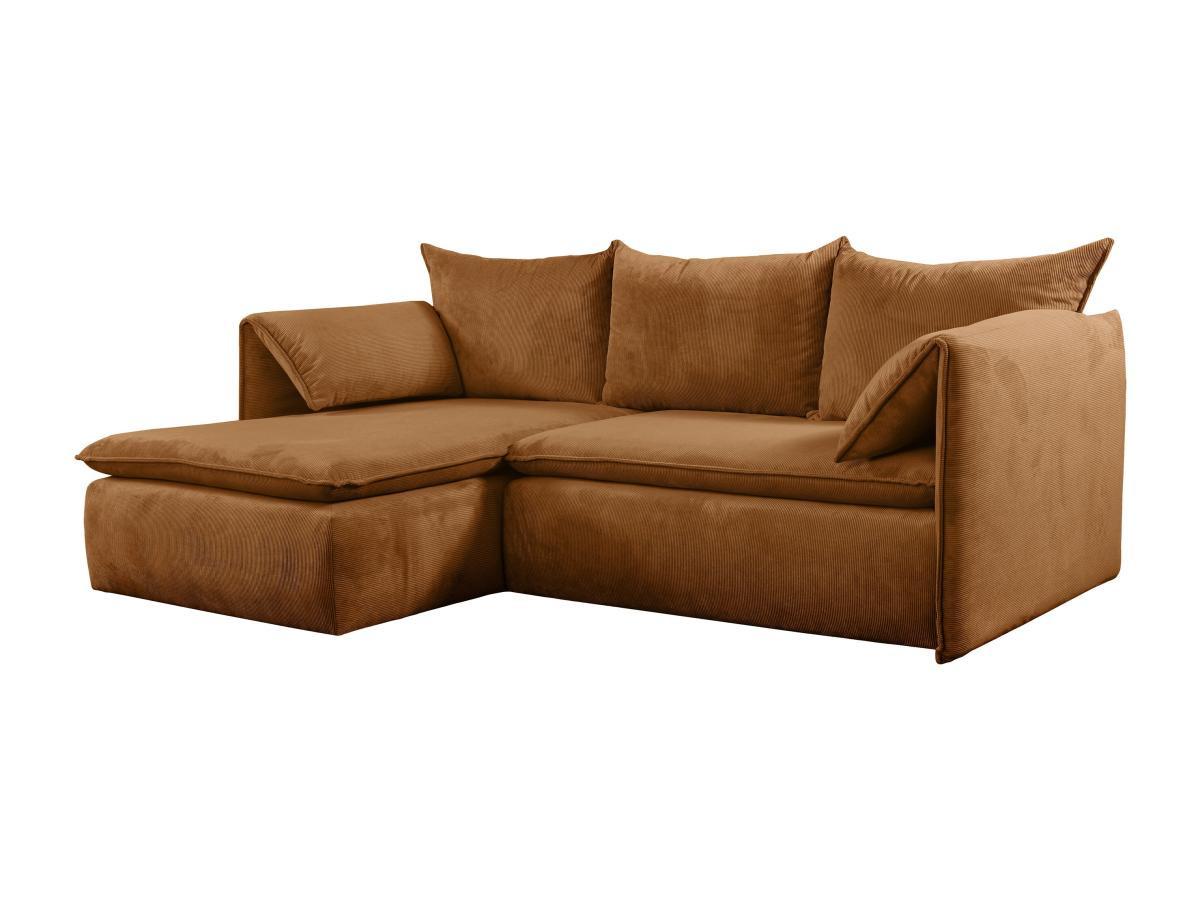 PASCAL MORABITO Divano letto in Velluto a coste Terracotta - Angolo a sinistra - TEODORA  