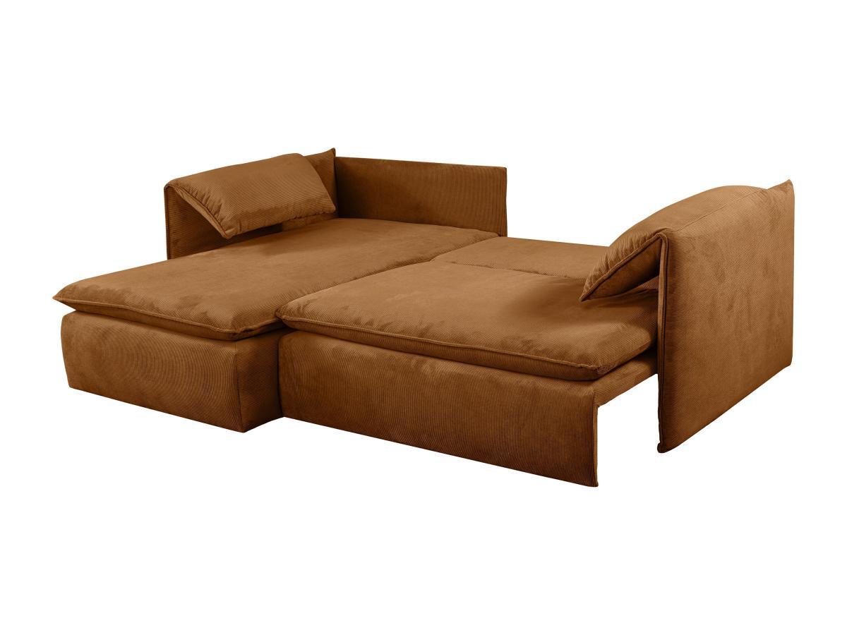 PASCAL MORABITO Divano letto in Velluto a coste Terracotta - Angolo a sinistra - TEODORA  