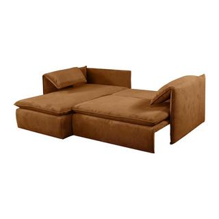 PASCAL MORABITO Divano letto in Velluto a coste Terracotta - Angolo a sinistra - TEODORA  