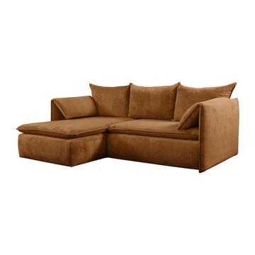Divano letto in Velluto a coste Terracotta - Angolo a sinistra - TEODORA