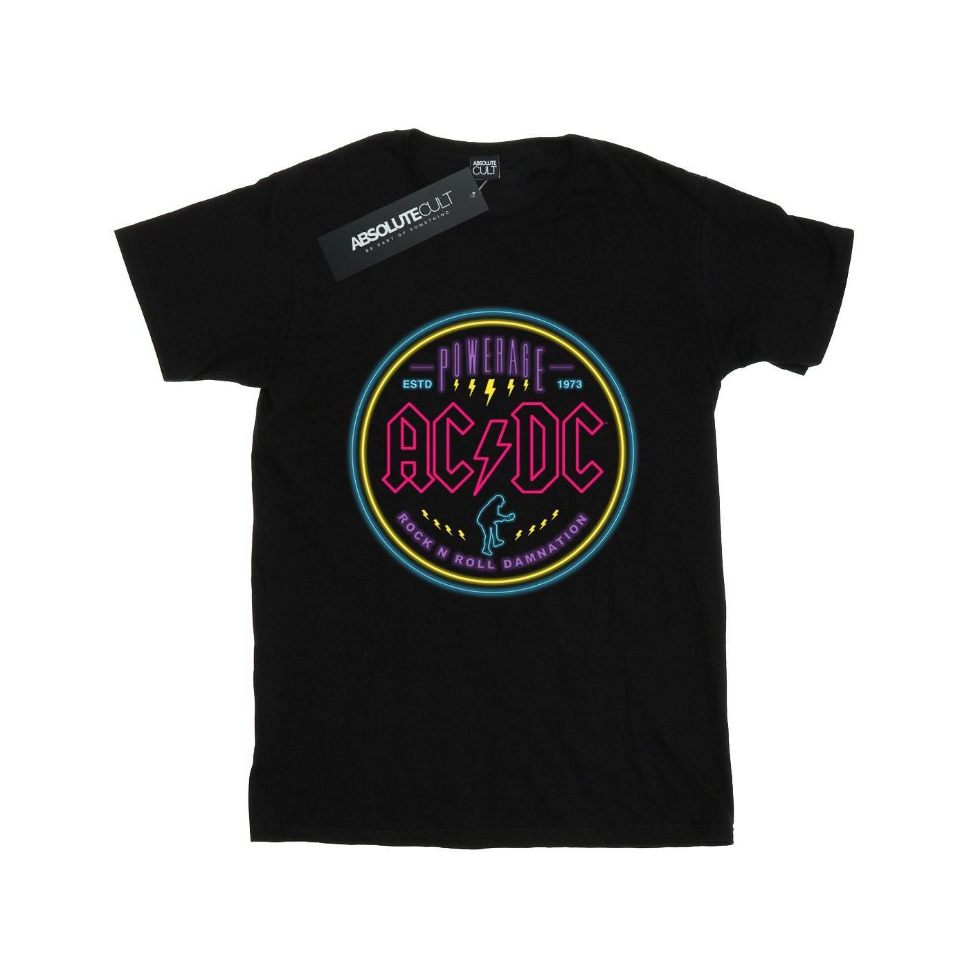 Image of Acdc Circle Neon Tshirt Damen Schwarz M