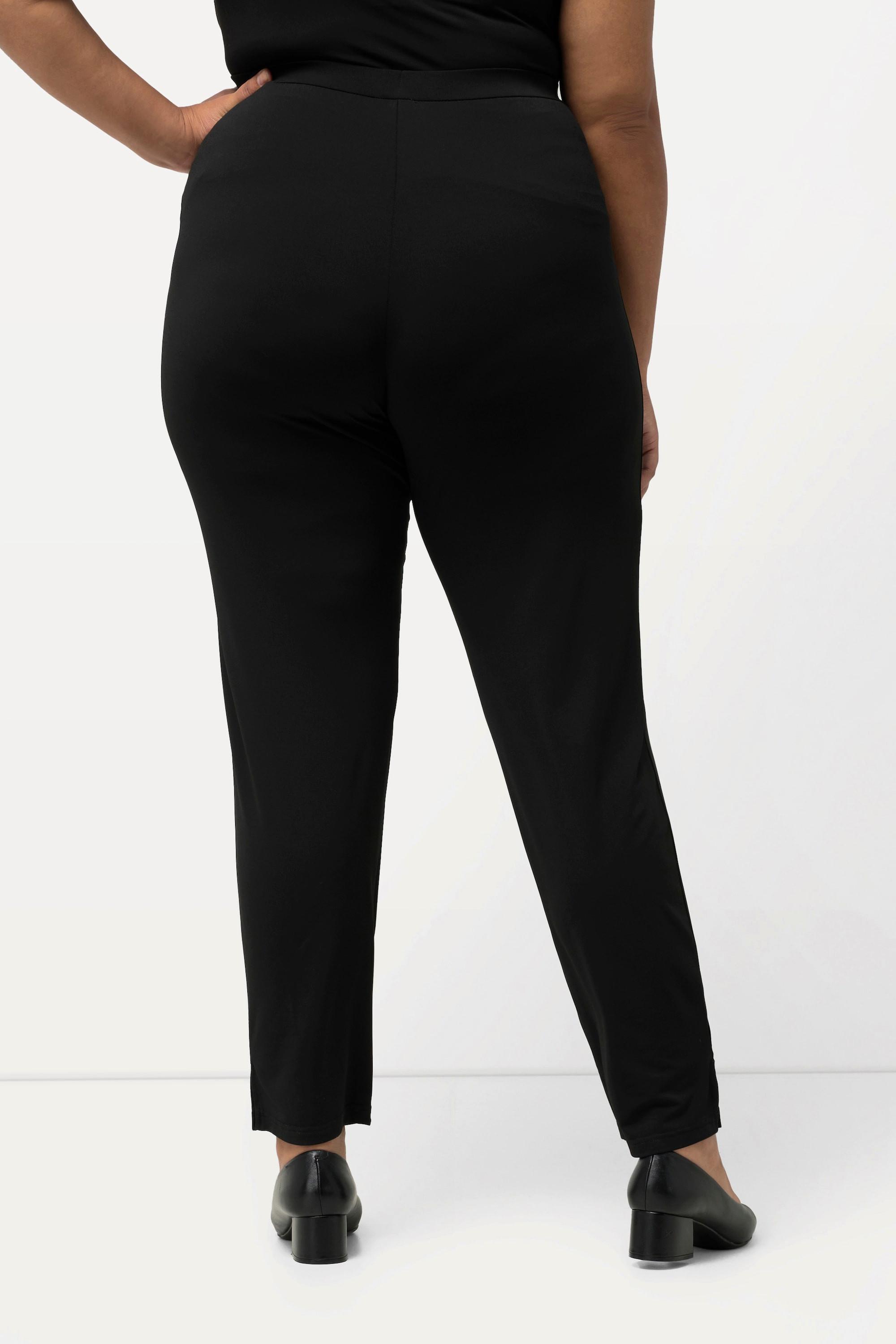 Ulla Popken  Pantaloni in jersey con cintura elastica nero 