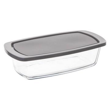 Plat en verre avec couvercle pour la cuisson - Gris