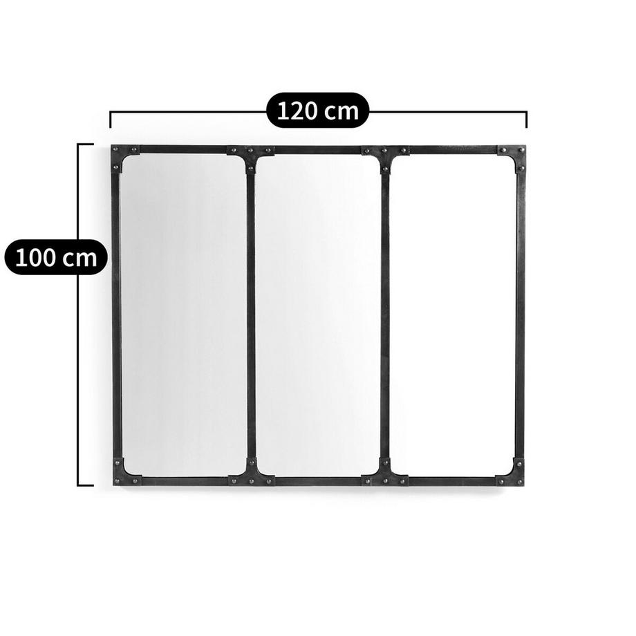 La Redoute Intérieurs Miroir métal fer industriel 120x100 cm  