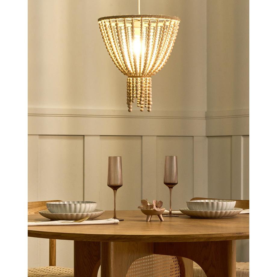 Beliani Lustre en Bois d'hévéa  PUSWELI  