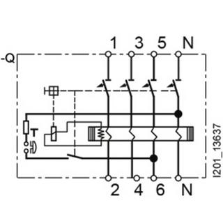 E+P Elektrik  Interrupteur différentiel type A, 40A, 3 pôles+N, 30 mA, 400V, 4 UM, SIGRES 