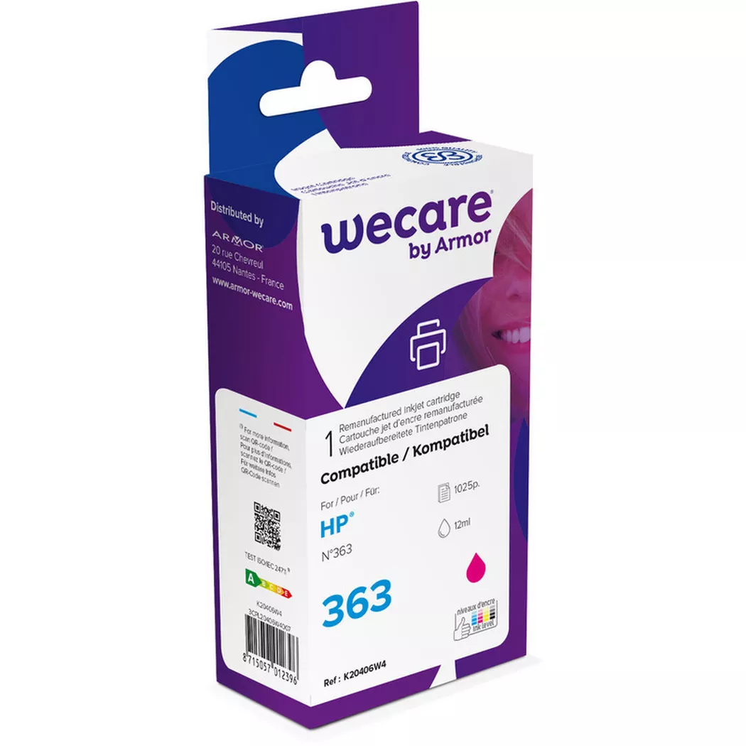 wecare -  Tinte 363 rebuilt magenta C8772EEWE zu HP PhotoSmart 8250 12ml, One Size