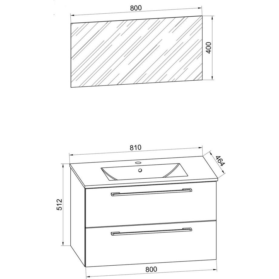 VCM 3-tlg. Badmöbel Set  