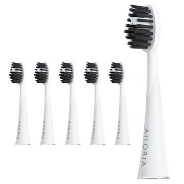 SHINE BRIGHT Têtes de brosse au charbon actif - lot de 6