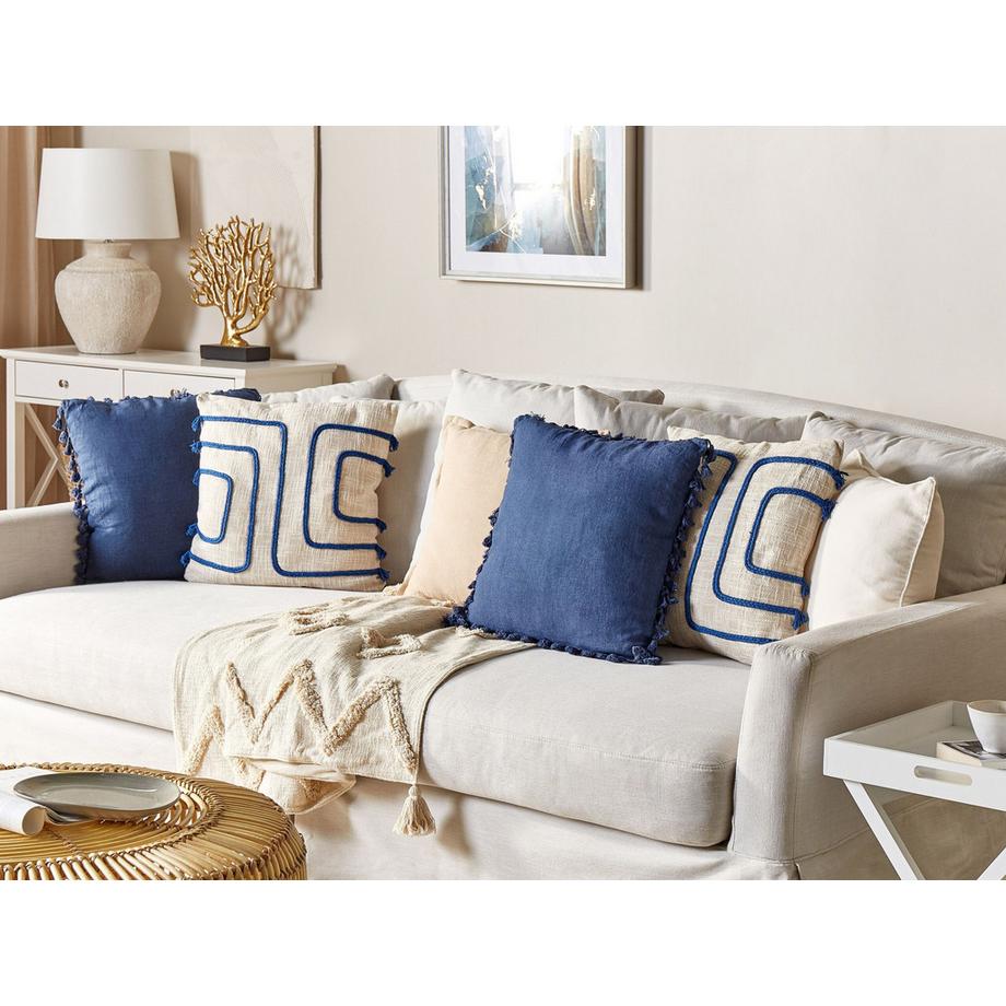 Beliani Lot de 2 coussins décoratifs en Coton  PLEIONE  