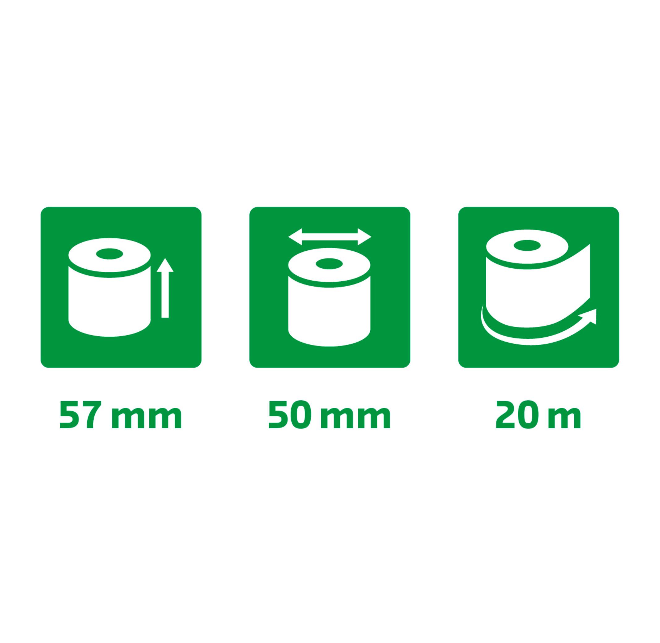 Exacompta Rotoli carta per calcolatrice 57x50 mm - 1 copia offset extra- 60gr - x 50  