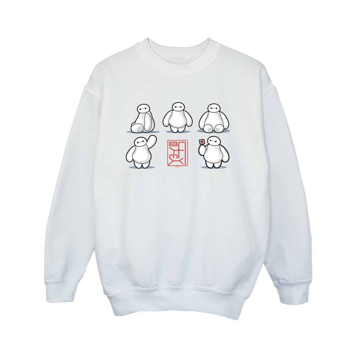 Image of Big Hero 6 Baymax Many Poses Sweatshirt Unisex Weiss 128