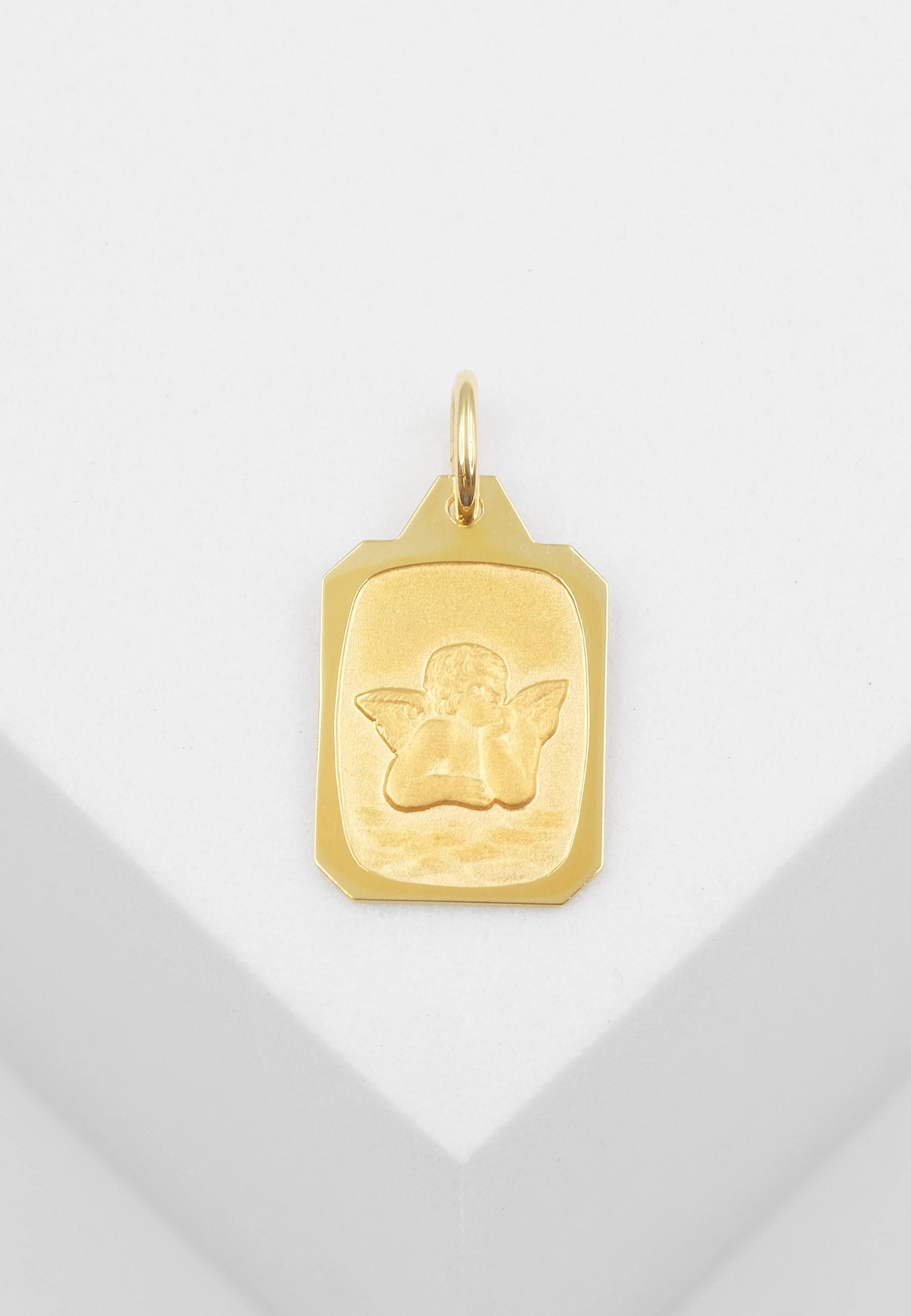 MUAU Schmuck  Pendentif ange gardien or jaune 750, 17x10mm 