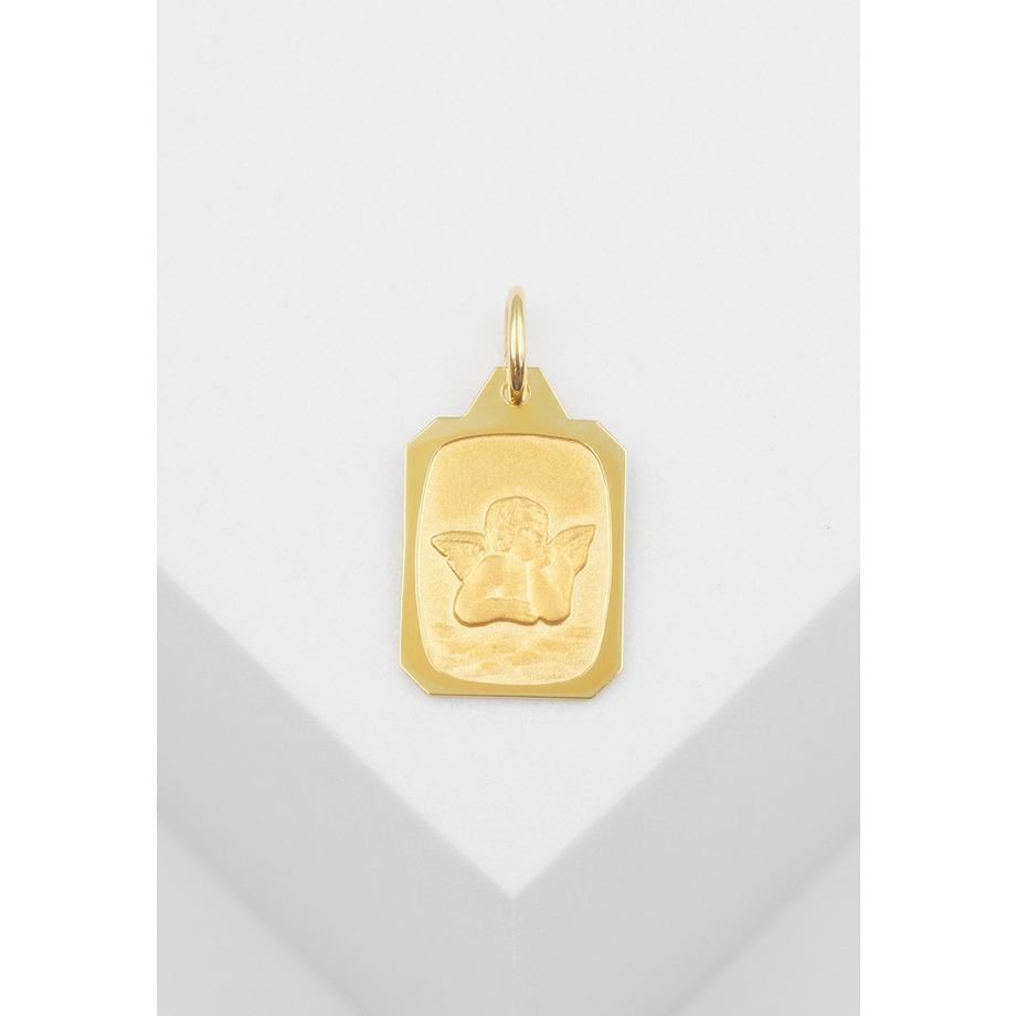 MUAU Schmuck  Anhänger Schutzengel Gelbgold 750, 17x10mm 