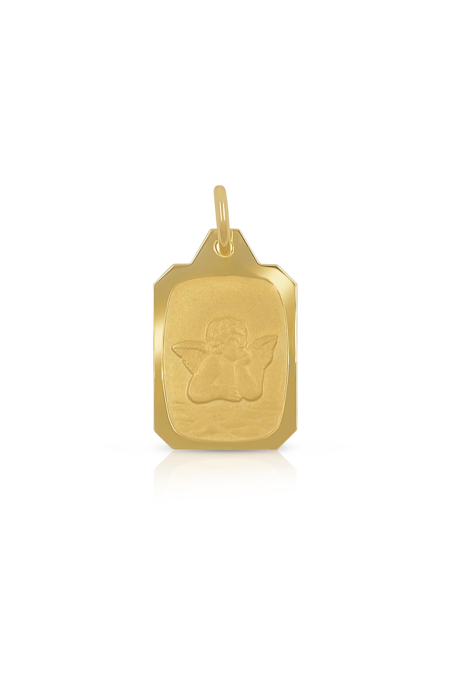 MUAU Schmuck  Pendentif ange gardien or jaune 750, 17x10mm 