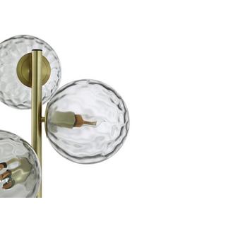 Vente-unique  Lampadaire en métal et verre fumé - 3 globes - L. 30 x P. 40 x H. 150 cm - Doré - SUSANNE 