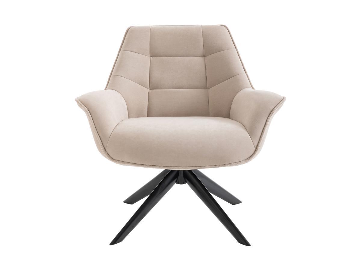 Vente-unique Fauteuil pivotant en tissu beige CANATO  